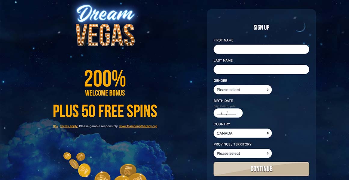 Dream Vegas Casino Create Account