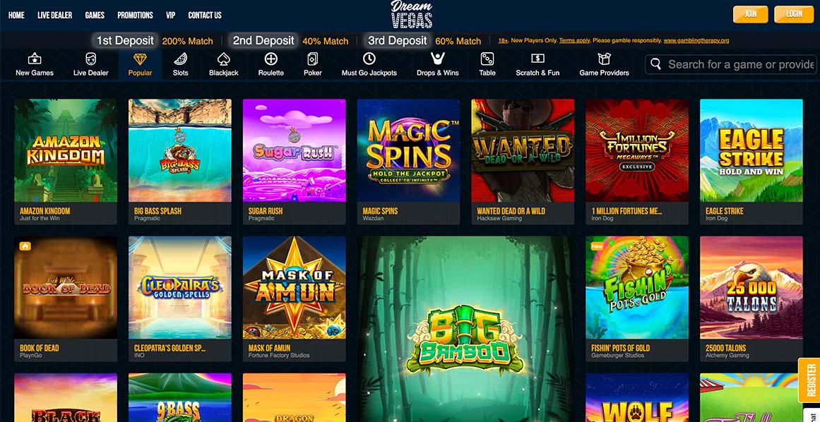 Games at Dream Vegas